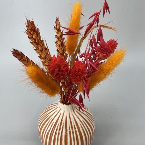 Mini bouteille pumkin et fleurs séchées